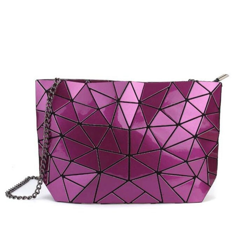 neue Frauen Hologramm Rucksack Geometrische Rucksäcke Mädchen Reisen Schulter Taschen Für Frauen Totes Luxus Schulter Tasche Silber: Violett