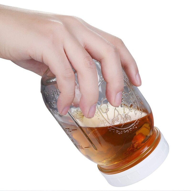 20Pcs Plastic Storage Caps Lids Ribbed For 70Mm/86Mm Standard Regular Mouth Mason Jar Bottle