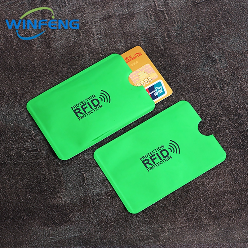 5Stck Aluminium Folie Anti RFID Karte Halfter NFC Blockierung Leser sperren Ich würde Bank Karte Halfter fallen Schutz Metall Kreditkarte fallen: Lila