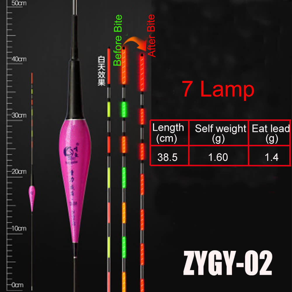 1pc slimme led-vislampen,  cr425 nachtvissers met zwaartekrachtsensor, kleurveranderende dobber, inclusief batterijstopper en accessoire: Zygie -02
