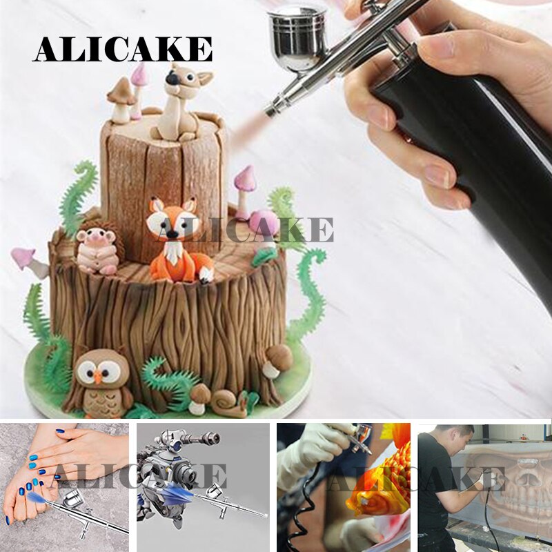 Mousse Chocolade Taart Airbrush Multifunctionele Dual-Action Gravity Feed Airbrush Set 0.3Mm/0.5Mm Tip. Fluid Cup-Gebruiksvriendelijk,