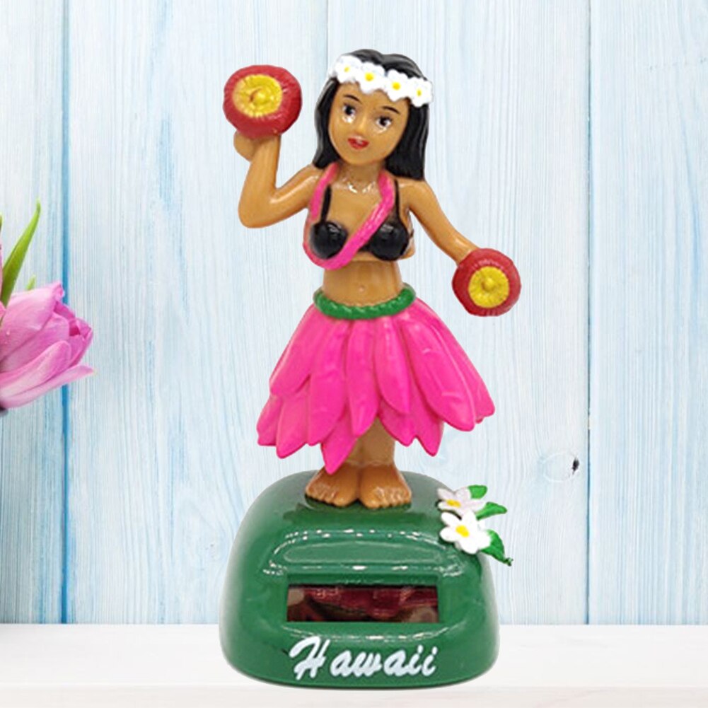 Solar Dancing Hawaii girl Hula Shaking Head Toy Solar Powered Auto Interior Decompression Dashboard ornament car accessories