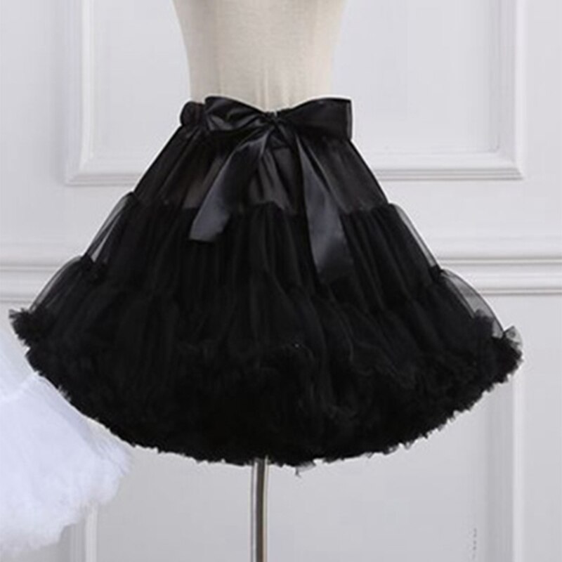 Falda de tutú de Lolita para mujer, prenda de tul en capas, con lazo grande, para baile y Ballet