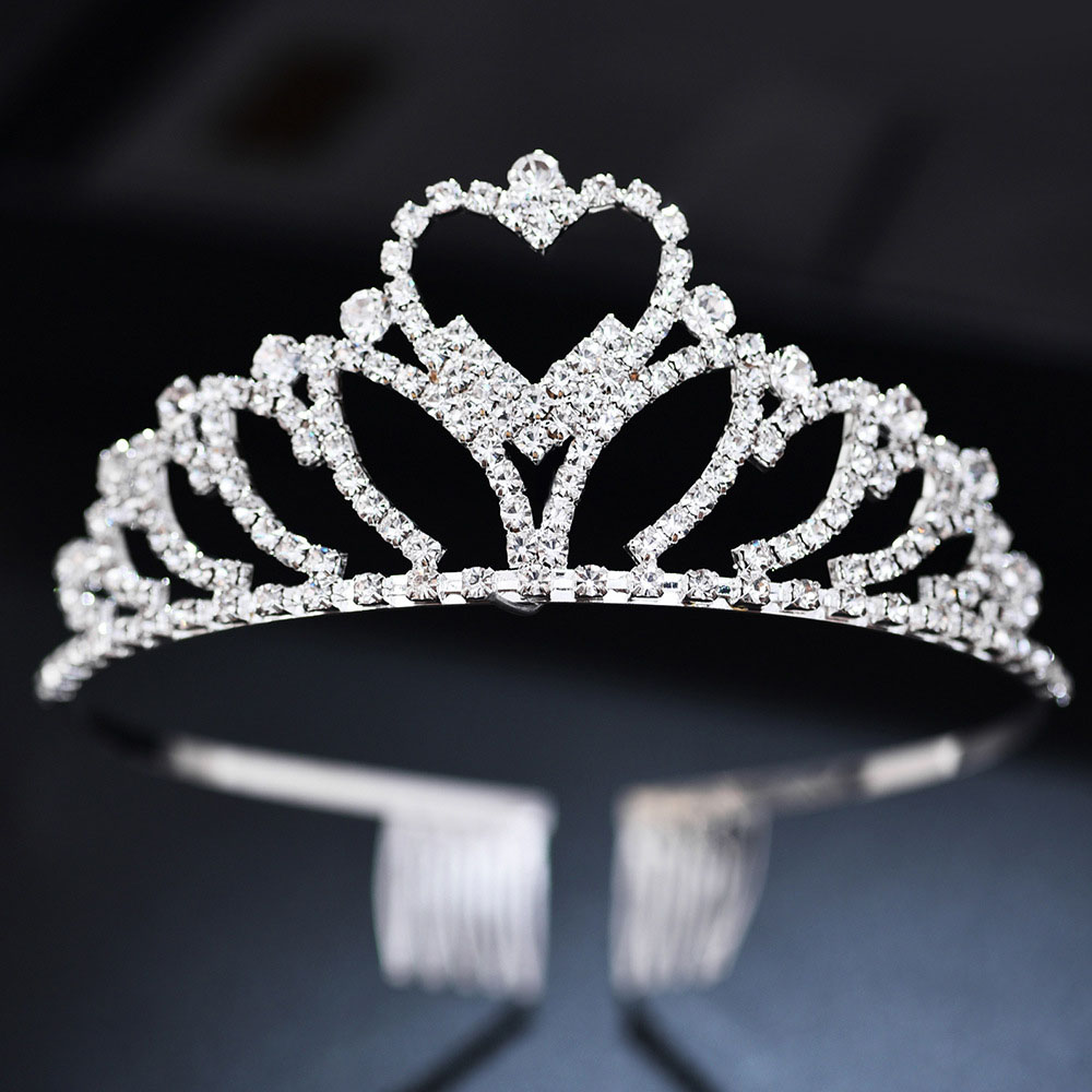 AINAMEISI Rhinestone tiary ślubne opaski do włosów akcesoria kryształowe korony dla kobiet dziewczynki kwiatowe ślubne peruki imprezowe biżuteria: 5