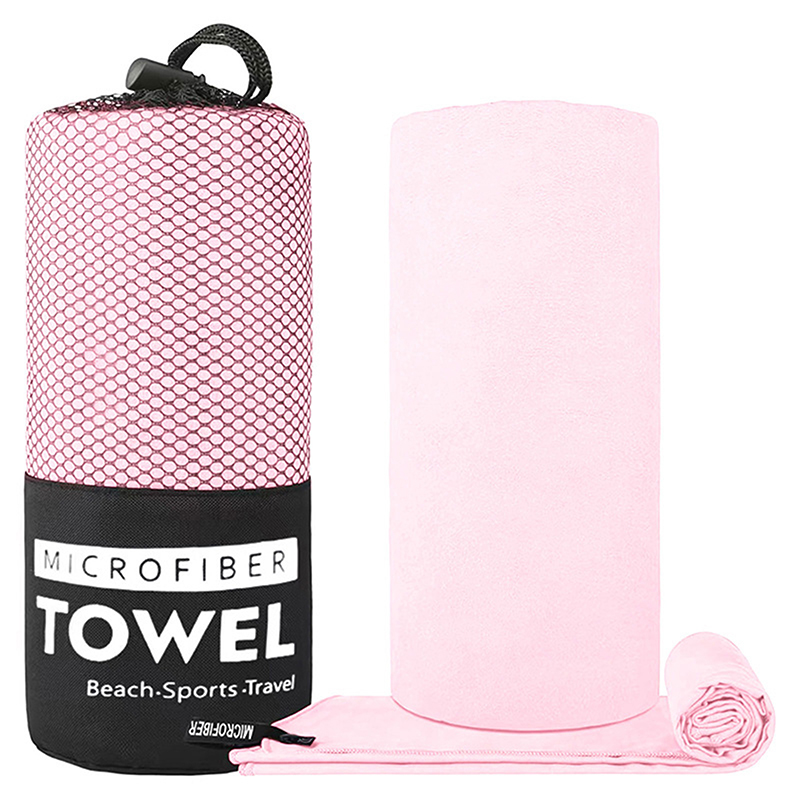 Sneldrogende sporthanddoek - 40x80CM, meerkleurig, voor zwemmen, sportschool, fitness, kamperen, hardlopen, strand: Roze