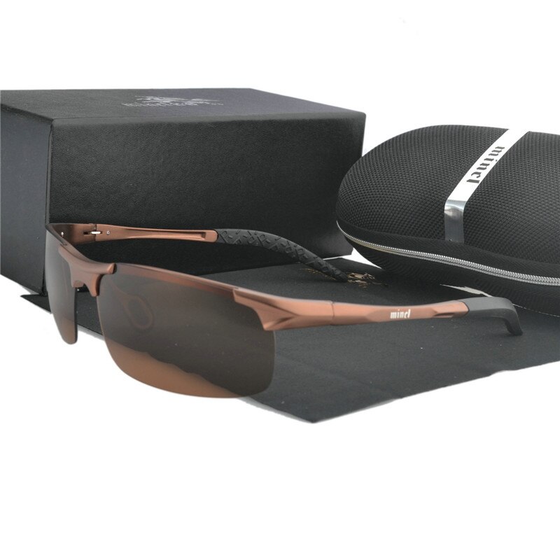 Männer Aluminium Magnesium Sonnenbrille Polarisierte UV400 Sonnenbrille Neue Männliche Brillen Sonnenbrillen Für Männer FML: Braun