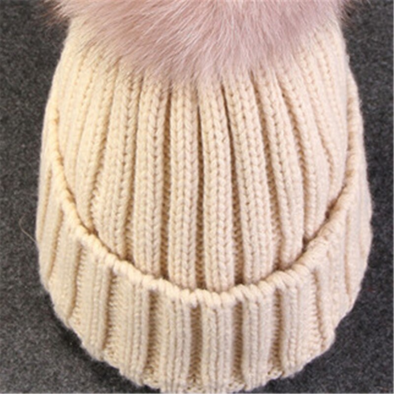 [Xthree] Keep warm winter hat for women girl &#39;s wool hat knitted beanies cap thick female cap: Beige