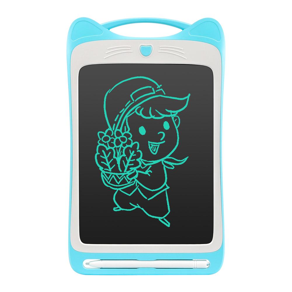 LCD Writing Tablet 8.5 Inch Cat shape Digital Drawing Tablet Handwriting Pads Portable Electronic Tablet Board ultra-thin Board: Blue