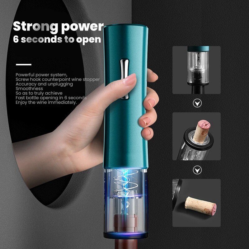 Smart Electric Wine Opener Corkscrew Cordless Automatic Corkscrew Wine Bottle Openers Dry Battery Kitchen Tool