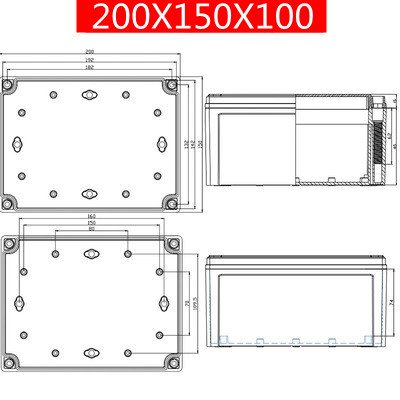 Outdoor Waterproof Case Enclosure Electronic ip67 Project Instrument Case Electrical Project Box ABS Outdoor Junction Box: Red