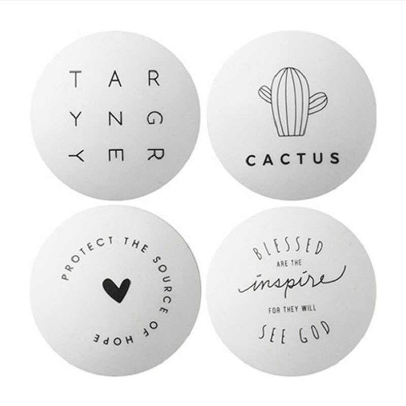 4Pcs Self Adhesive Door Stopper Rubber Round Wall Protector Sticker Door Handle Silicone Bumper Guard Stopper Door Crash Pads: A