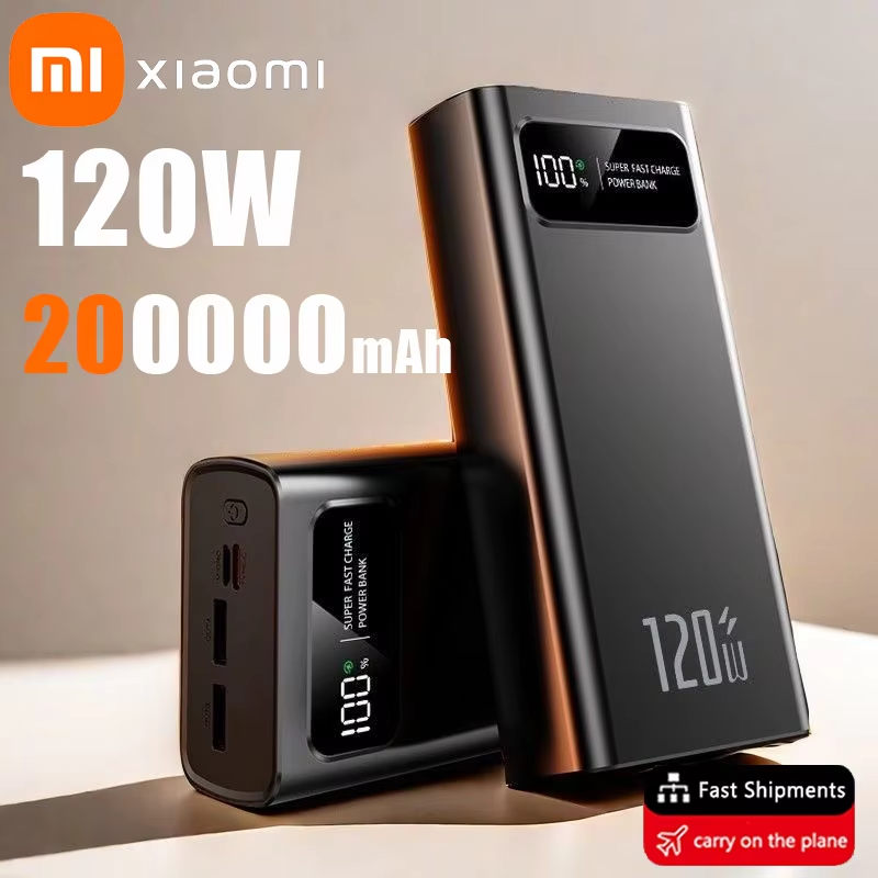 Xiaomi 200000 Banco de energía mAh de 120W, batería de carga súper rápida, pantalla Digital de alta capacidad, Banco de energía para Iphone, Samsung, Huawei