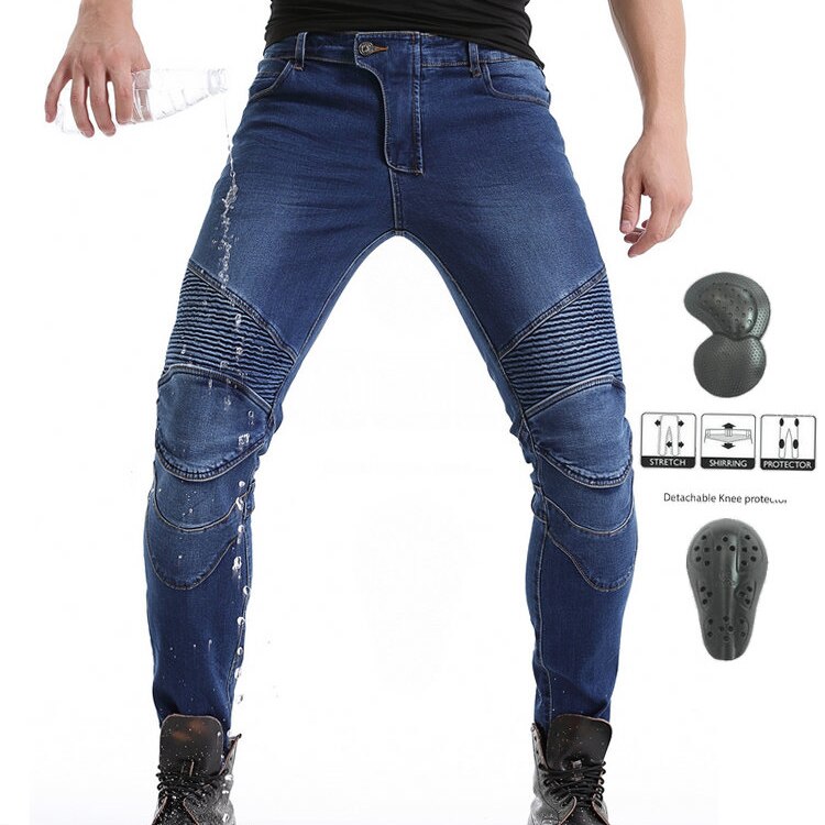 Motopants vandtætte motorcykel bukser mænd moto jeans beskyttelsesudstyr ride touring motorcykel bukser motocross bukser: B / Xxxl