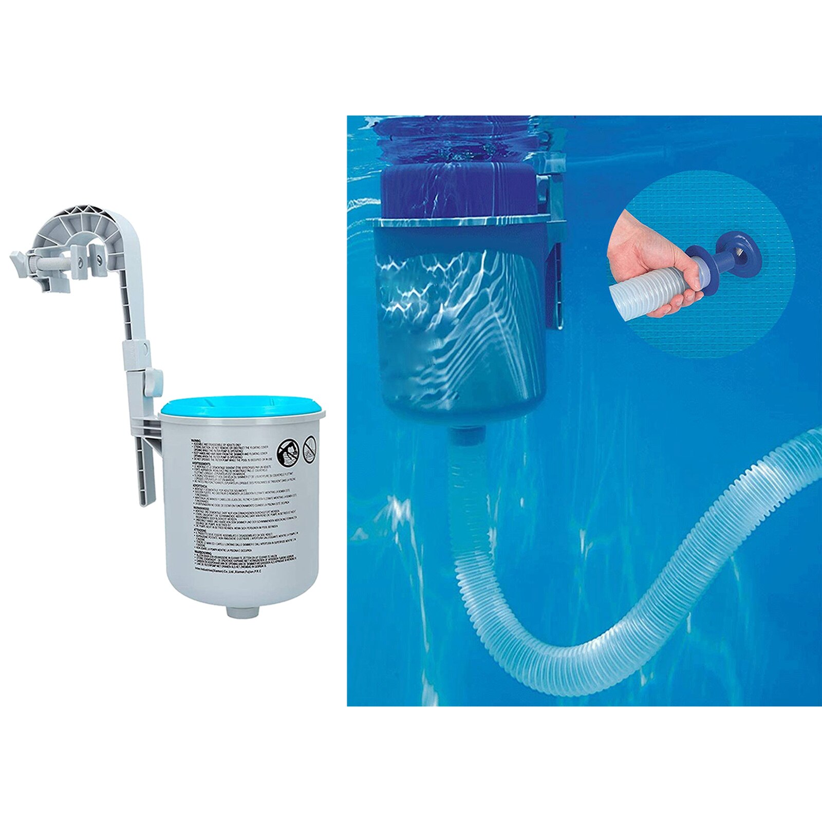 Skimmer de superficie de montaje en pared para piscina, extractor de flotación, limpieza de restos de hojas con soporte ajustable