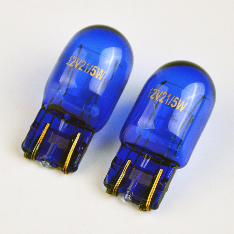 Hippcron-Lámpara de señal para coche, Bombilla automática superblanca de cristal azul Natural, 12V, 21W, 21/5W, T20, W21W, 582, 7440, W21/5W, 580, 2 uds.