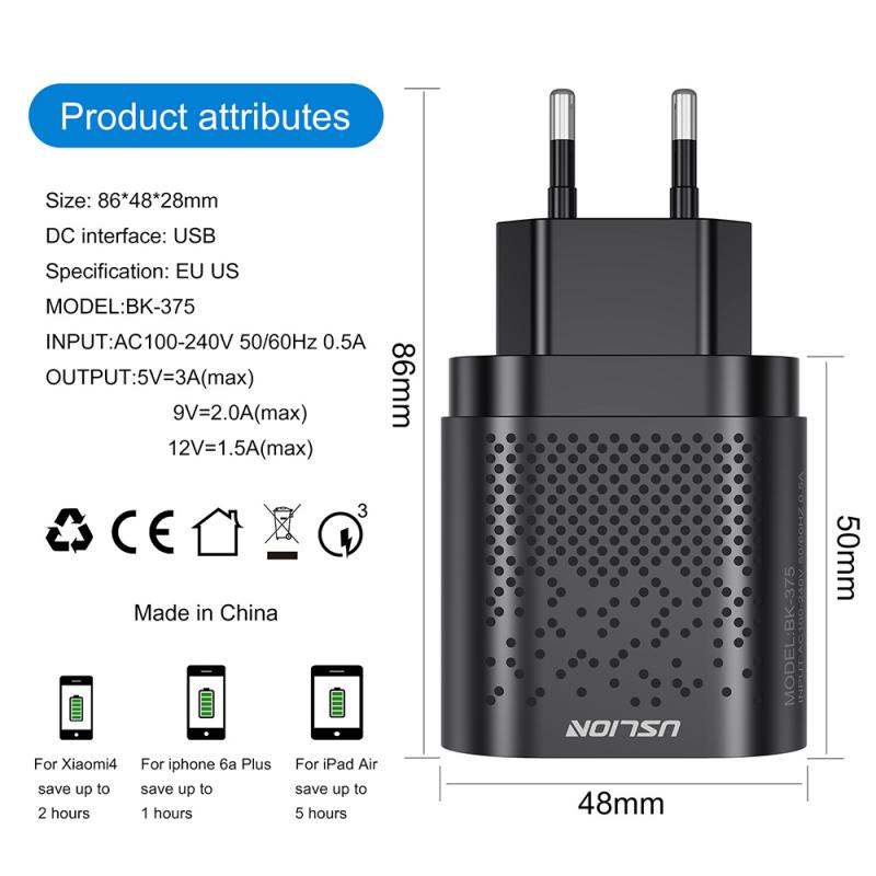 48W Schnell 4 USB Ladegerät Adapter 3,0 USB Ladestecker Ladegerät Für iPhone Xiaomi Schnelle Ladegerät praktisch ladegerät Adapter