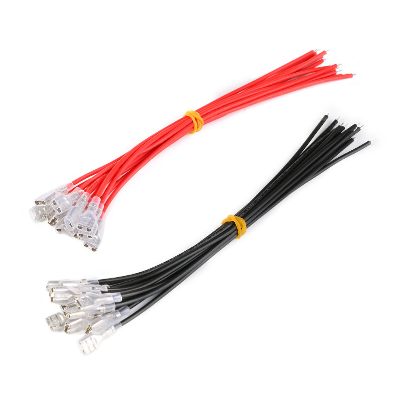 10pcs 2.8MM/4.8MM/6.3MM plug-in spring wire terminal block wire with sheath single head double head connection wire harness