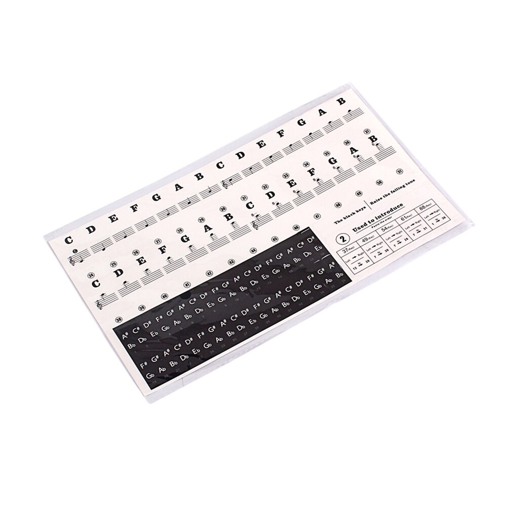 Keyboard Piano Key Note Stickers Musical Enjoyable Instrument Removable Electronic Supplies for 37 49 54 61 88 Keys