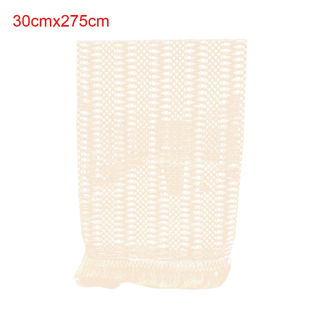 Natural Macrame Wedding Decor Hollowed Out Banquet Cotton Blend With Tassels Table Runner Rustic Dining Room Nordic Style Home