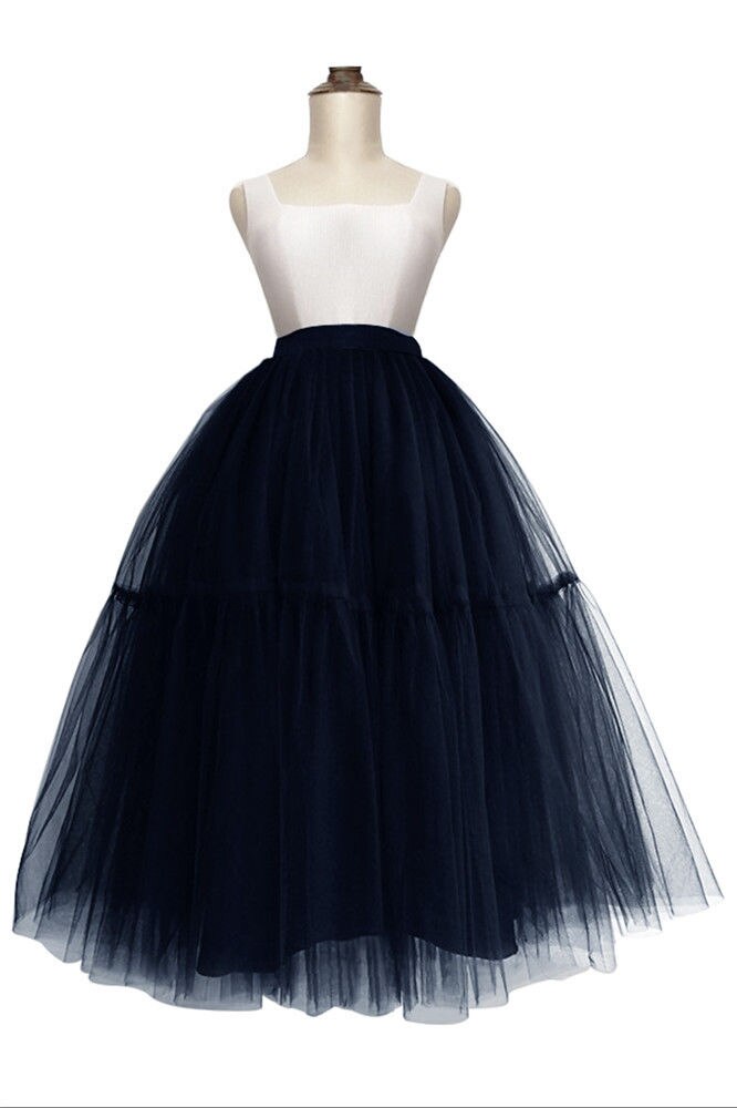 Schwarz Lange Hochzeit Petticoat Tüll Felsen Brautkleid Ballkleid Unterrock Hochzeit Zubehör: Marine Blau