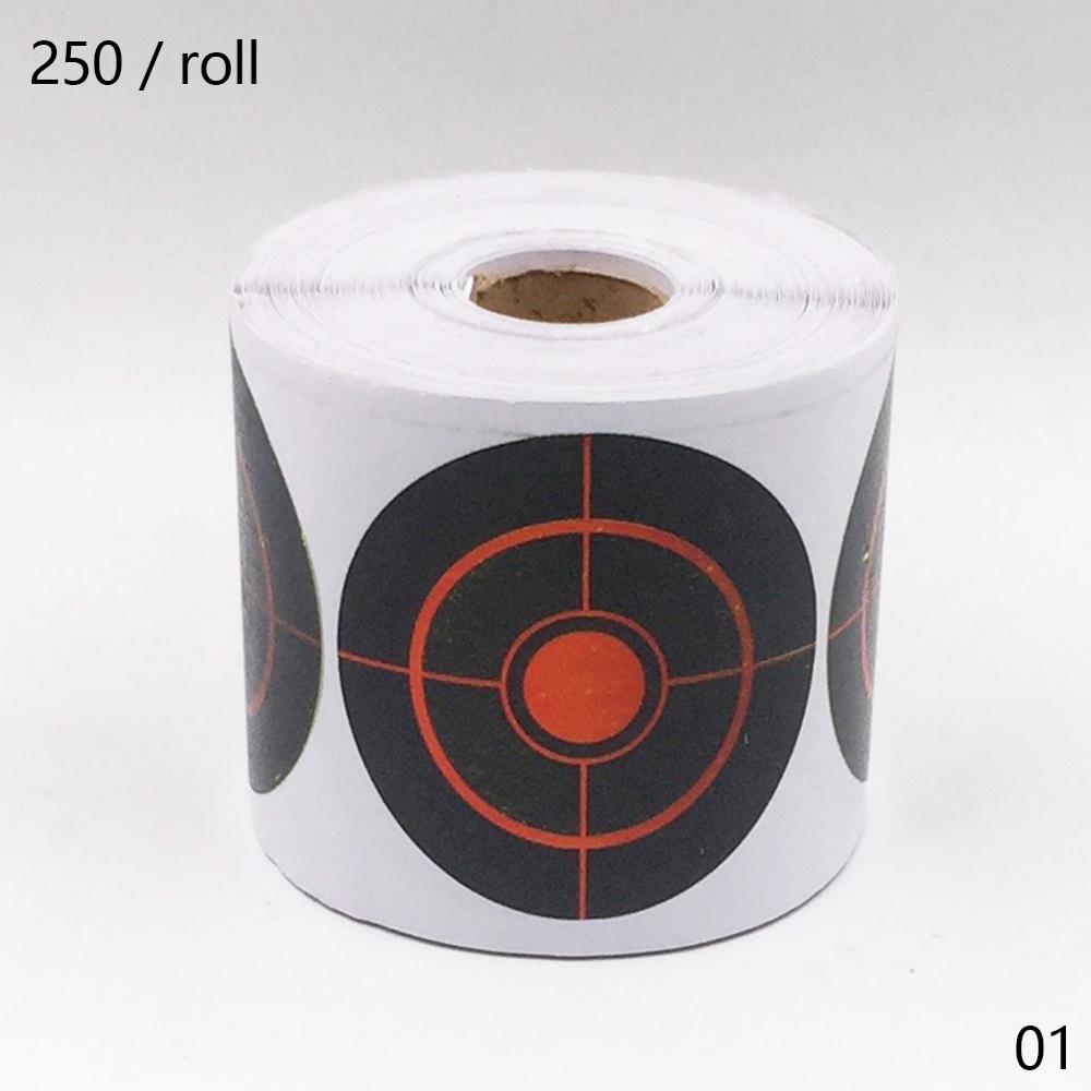 250/100 rolle Schießen Ziel Aufkleber 7,5 cm Lange Anhaltende dauerhaft Schießen Zubehör Bullseye Spritzwasser Ziel Reaktiven Aufkleber: 01