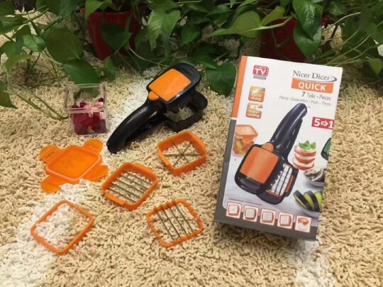 1PC 5 in 1 Nicer Quick Stainless Steel Vegetable Dicer Chopper Multi-functional Kitchen Onion Vegetable Cutter Slicer OK 1055