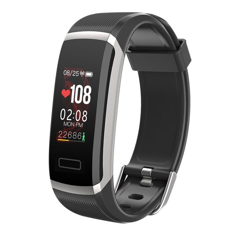 GT101men und frauen smart armband kontinuierliche herz rate überwachung und schlaf gesundheit paar fitness sports tracking smartbracelet: Black