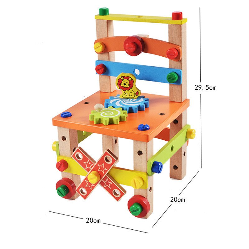 Hand-made Multifunctionele Assembleren Stoel Variabele Montage Tool Stoel kinderen Educatief Speelgoed leren speelgoed voor kinderen