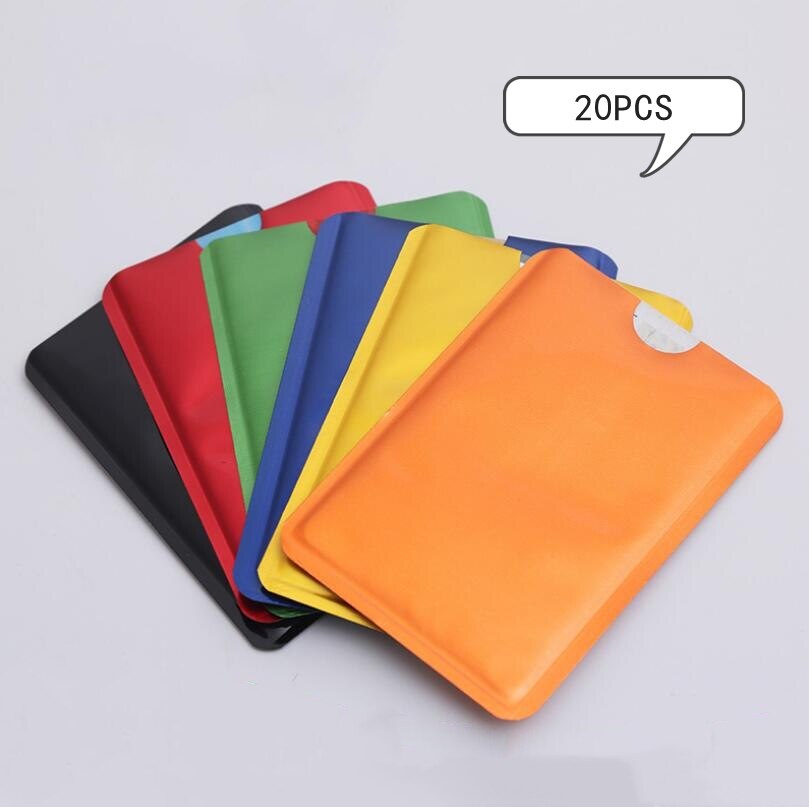 20pcs/set Anti-Scan Card Sleeve Credit RFID Card Protector Anti-magnetic Aluminum Foil Portable Bank Card Holder