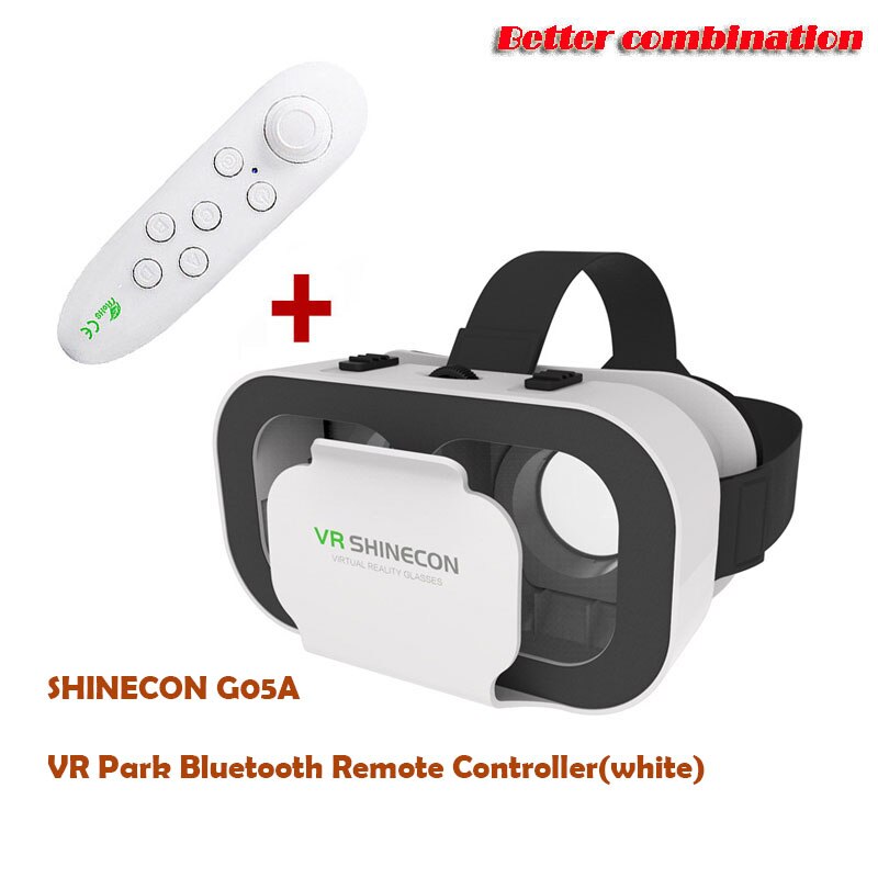 Vr Shinecon G05A Virtual Reality Hd Lens Headset Zuinig Universele 3D Vr Bril Casque Voor 4.7-6.0 Inch Android ios Telefoons: w vrpark white