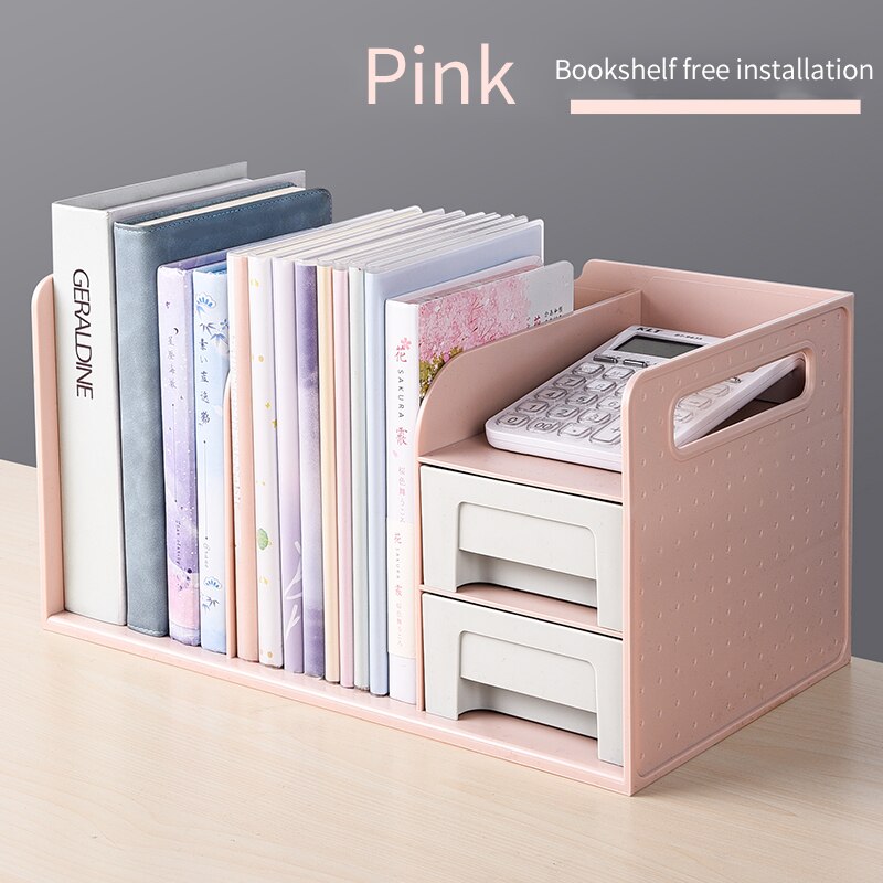 drawer book storage box student file organizer dormitory desktop debris rack book holder bookends office accessories: Upgrade A