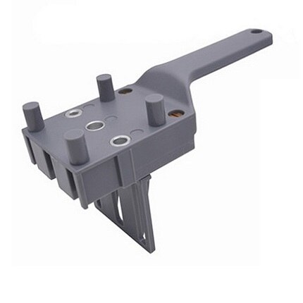 Hurtig trædowling jig abs plast håndholdt lomme hul jig system 6/8/10mm borehuller til tømrer dyvel samlinger: Grå