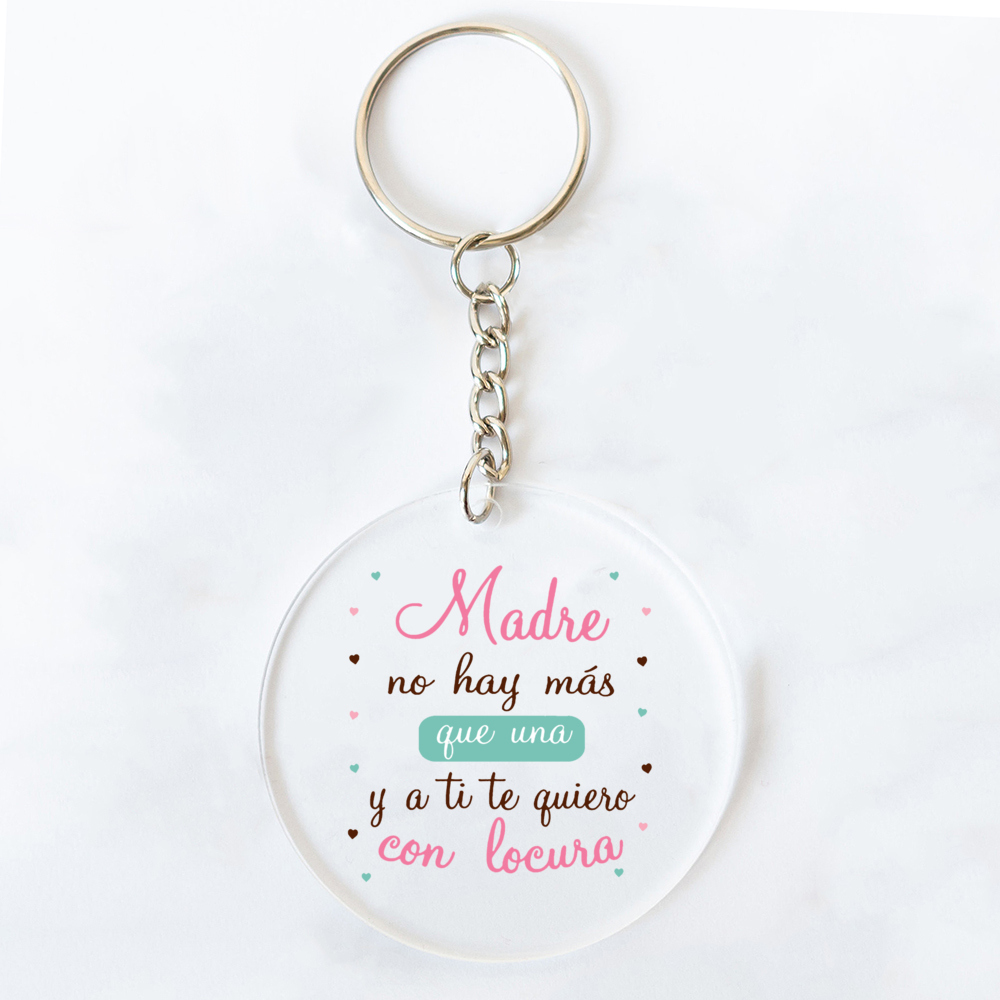 Best Mom in The World Spanish Printed Key Chains Keychain Acrylic Keyring Mama Key Ring Mother's Day Birthady for Mother: Dark Khaki