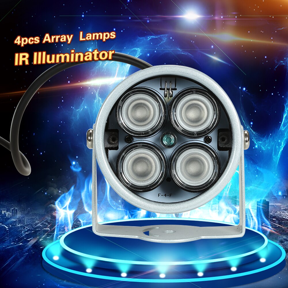 4pcs High Power LED IR Array Illuminator IR Lamp for CCTV Security Camera, Silver