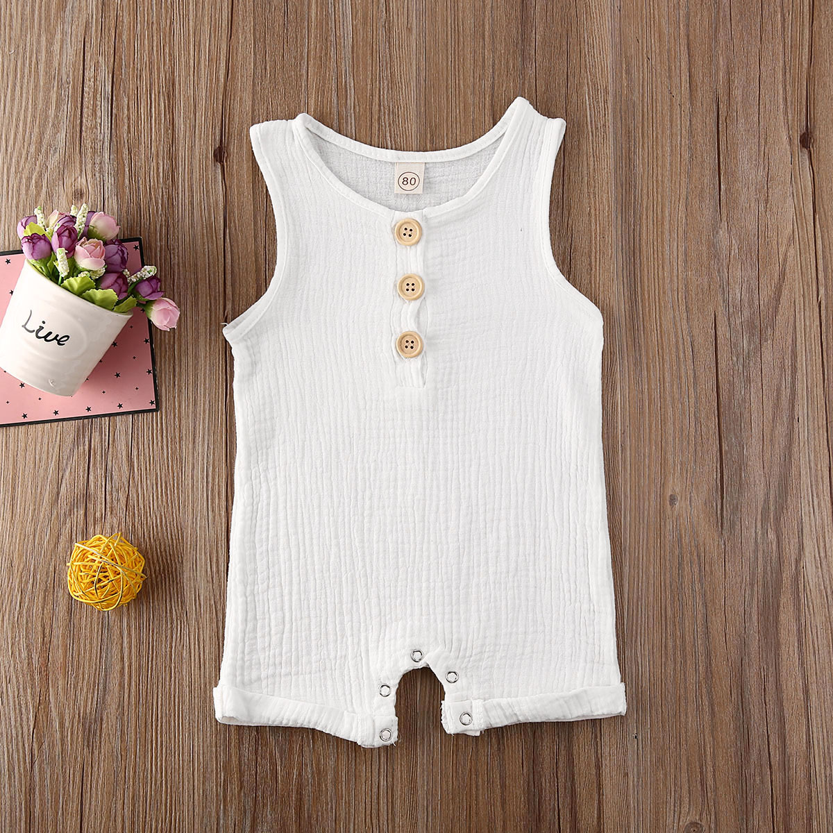 Baby Sommer Kleidung Newborn Kid Baby Junge Mädchen Kleidung Romper Overall Solide Sleeveless Baumwolle Leinen Outfits