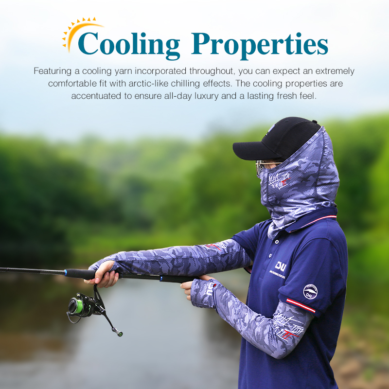 Tsurinoya unisex braço mangas máscara de pesca uv proteção solar refrigeração gelo seda braço mangas respirável ciclismo correndo enfrentar