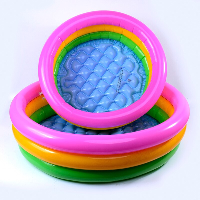 60/90CM Rainbow Baby Inflatable Round Swimming Pool for 0-3 Years Old Float Accessories Kids Outdoor Pool Toy