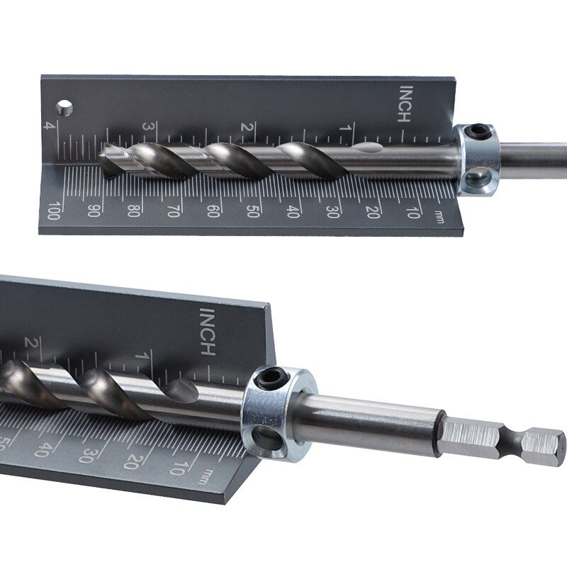 Zaagblad Hoogte Meten Heerser Aluminium Houtbewerking Boor Limiet Ring Locator Met Magneet