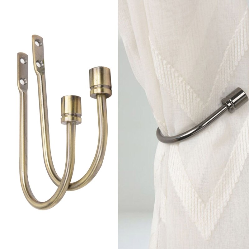 Metal Curtain Hold Backs Strong Arm Style Holdbacks Ties U-Shaped Drape Ties Q84D: B