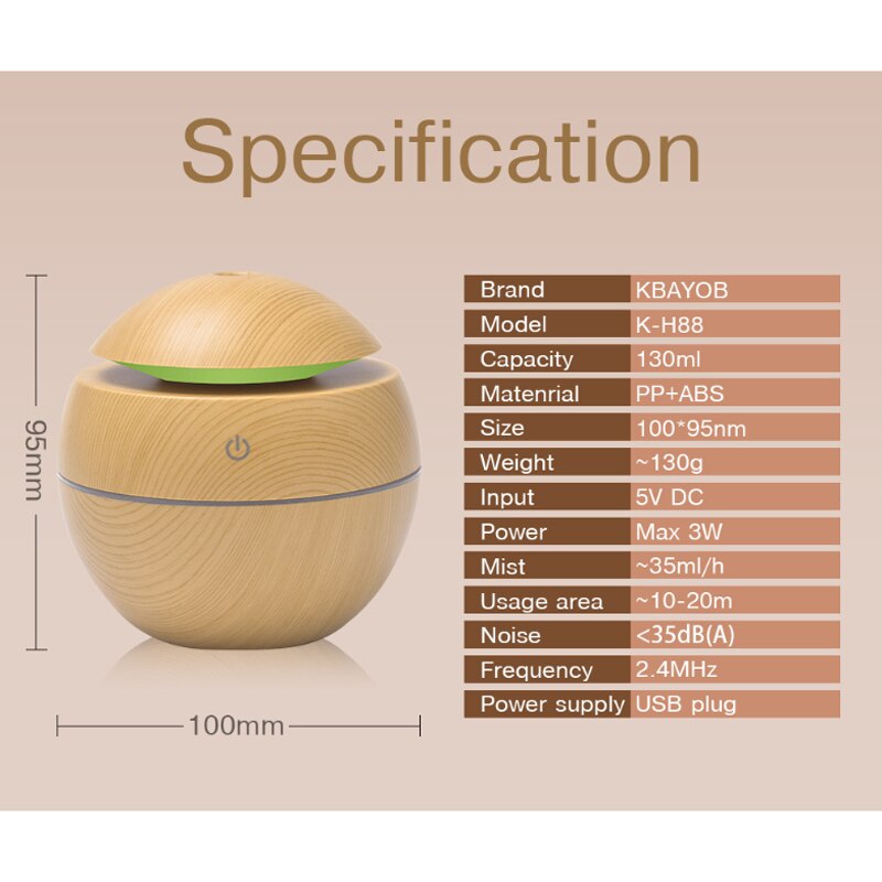 2L USB Humidifier 2 Spray Port Air Puifier Essential Oil