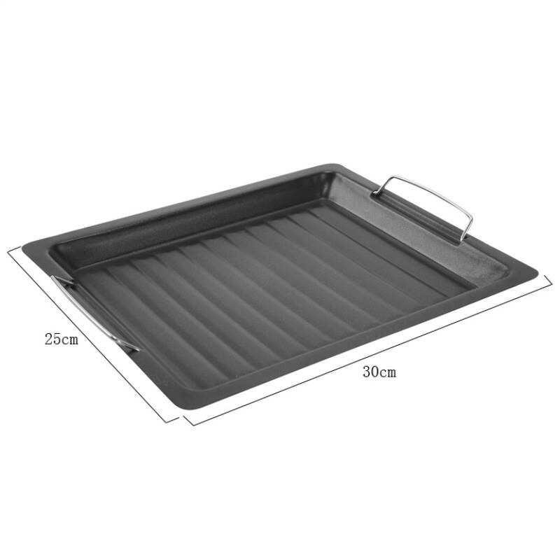 Non-stick Barbecue Frying Pan Bakeware Barbecue Tray Tray Barbecue Accessories Tool 30*25cm Thick Type