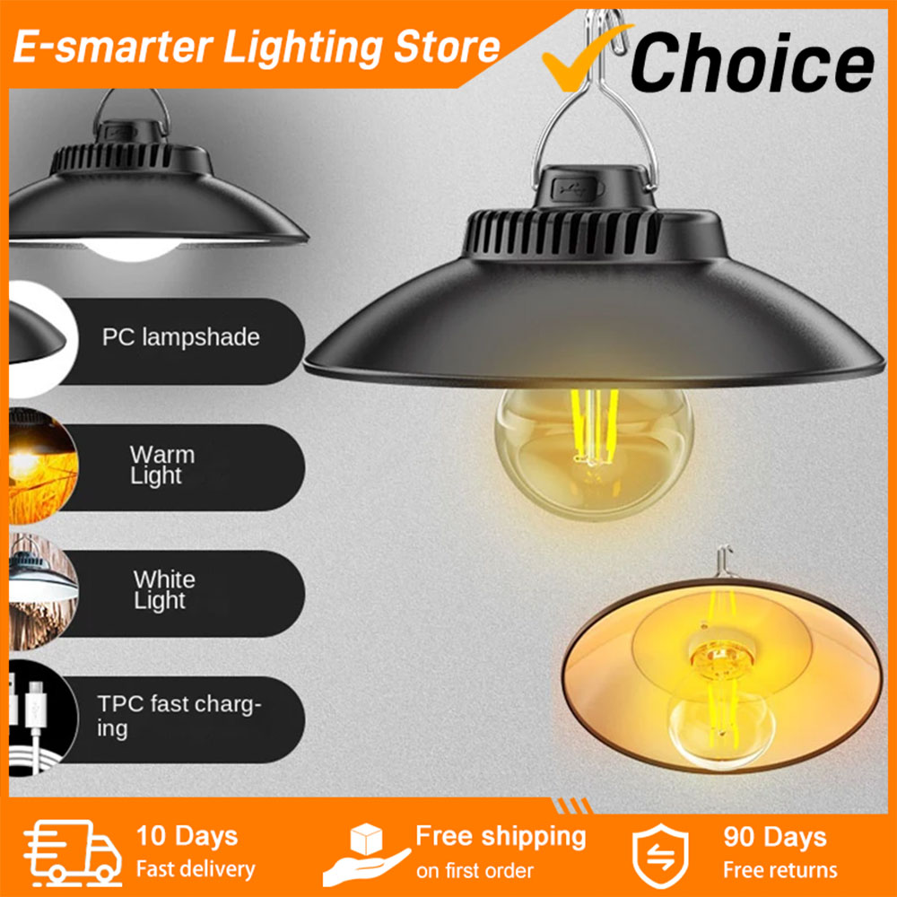 Retro Camping Lantaarns Draagbare Type-C Oplaadbare Lamp Hanglamp Outdoor Tuindecoratie Verlichting Dimbare Kampeerlampen