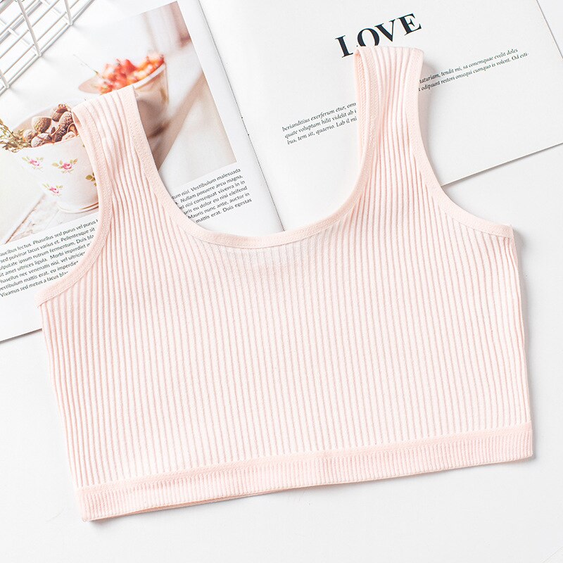 3Pcs Double-layer bra developmental student girls vest cotton girls bra teenage girls clothing 8 10 14 16 years