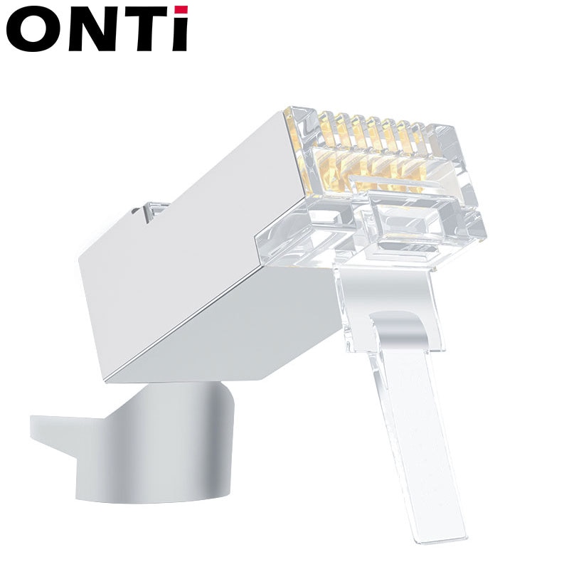 RJ45 Connector Network Cable Connector 10/50/100pcs Cat6a Cat7 RJ45 plug shielded FTP 8P8C Network Crimp Connectors