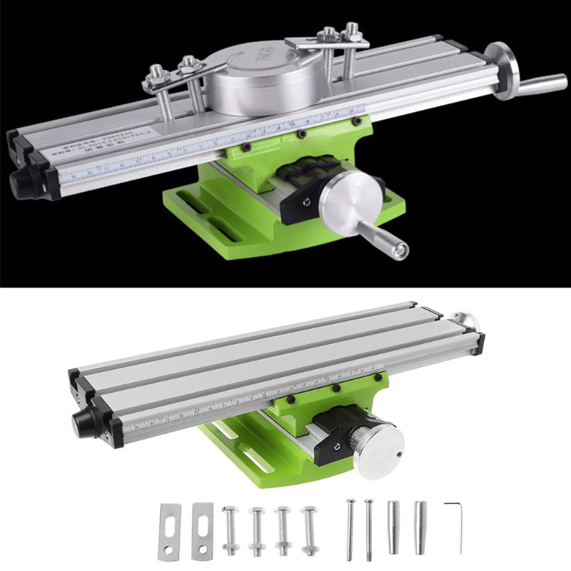 Milling Machine Work Table Vise Portable Compound Bench X-Y 2 Axis Cross Slide Table for Bench Drill Press 12.2inches-3.54"