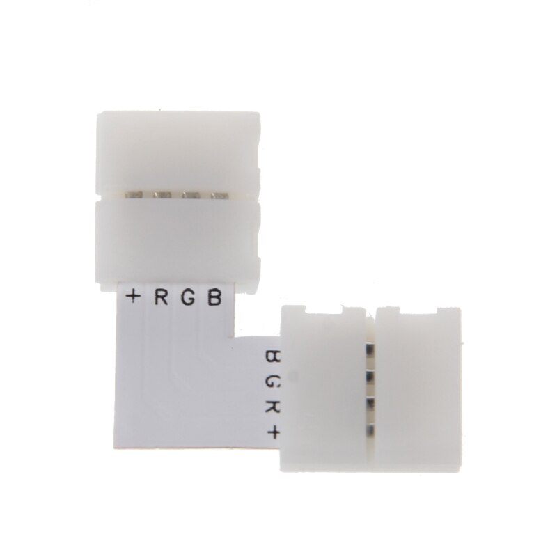4 Pin LED Connector L Shape Corner Quick Splitter Right Angle 10mm 5050 RGB LED Strip Light E56B