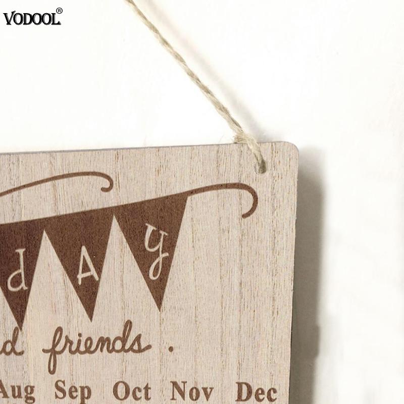 DIY Hout Kalender Ronde Liefde Platen Kalender Speciale Datum Verjaardag Muur Opknoping Teken Herinnering Schema Planner Data