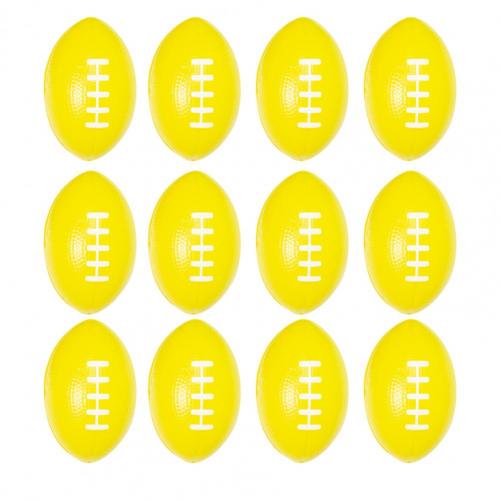 12Pcs Mini Football Stress Ball Anxiety Relief High Elasticity Party Favor Hand Grip Football Training Stress Ball for Home: Yellow