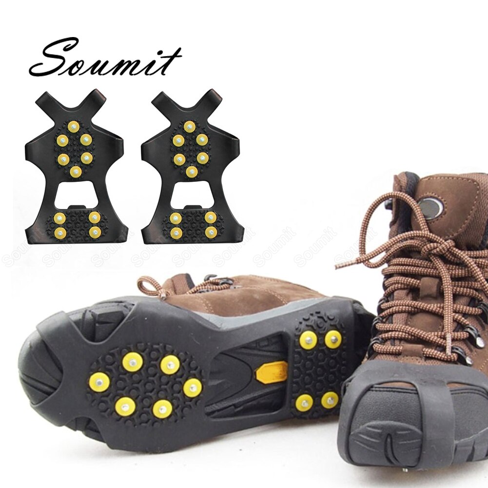 10 Studs Anti-Slip Shoe Spikes for Outdoor Ice Gripper Cleats Crampons Climbing Shoes Ice Claws Non-Slip Unisex Snow Boots Cover