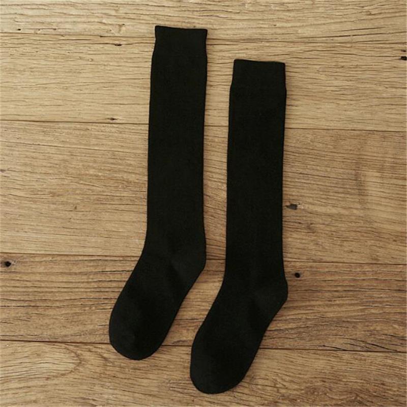 GREENYU Brand Model Cotton Women Socks Stockings Warm Thigh High Over the Knee Socks Long Cotton Sweat-absorbing Stockings: SCK002-1Black